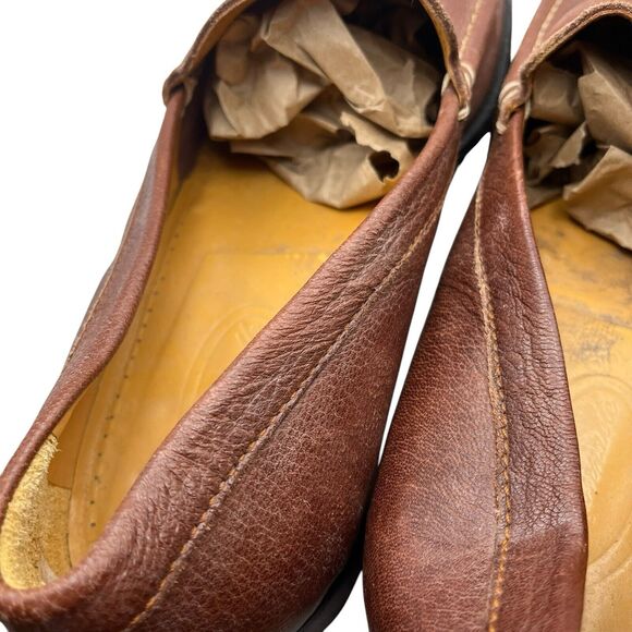 Faconnable Loafers Mens Size 12 Tan Brown Leather Square Toe Slip On Driver Shoe main image 8
